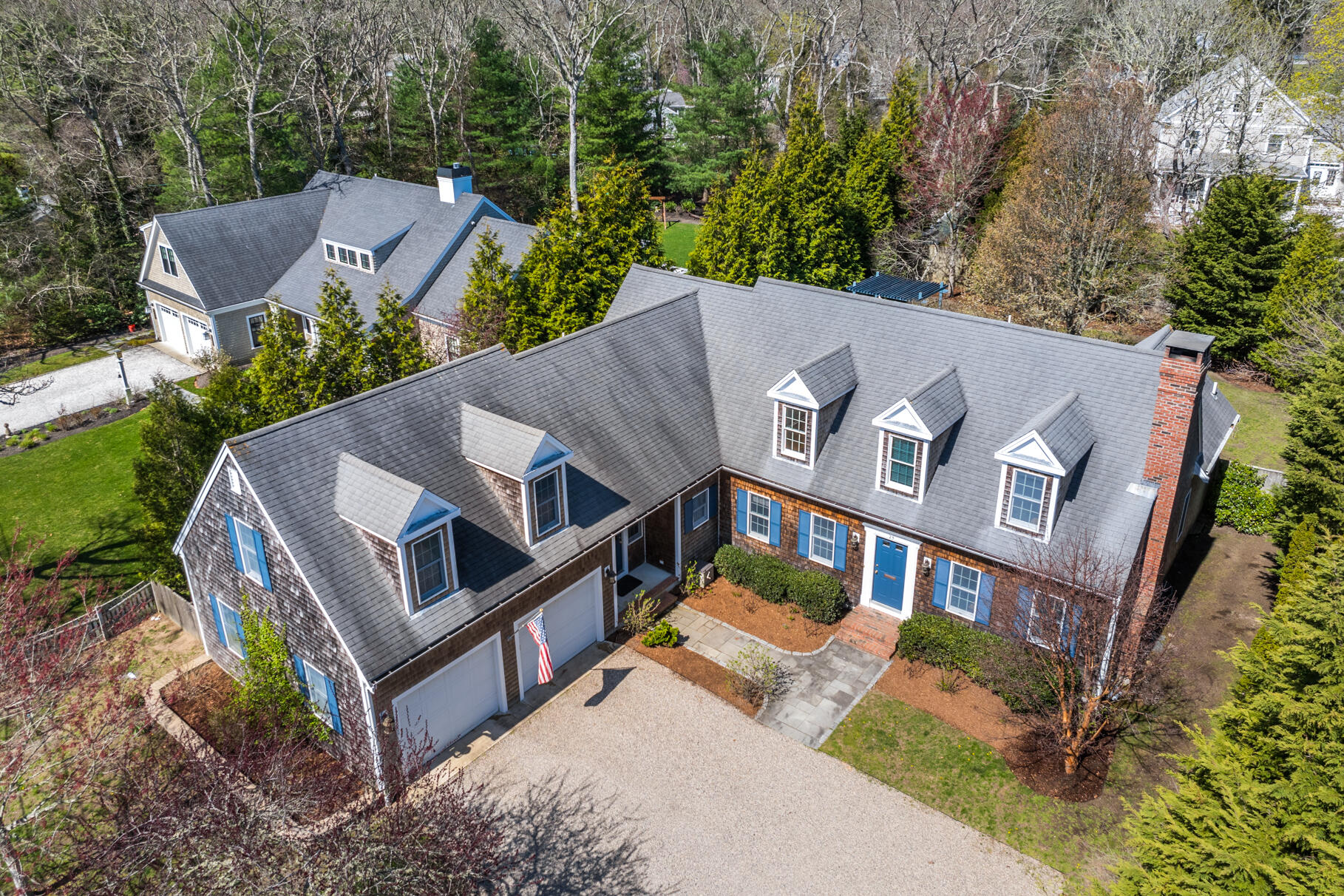 25 Blanid Road Osterville, MA 02655 - Photo 27 of 27 an aerial view of a house with a yard