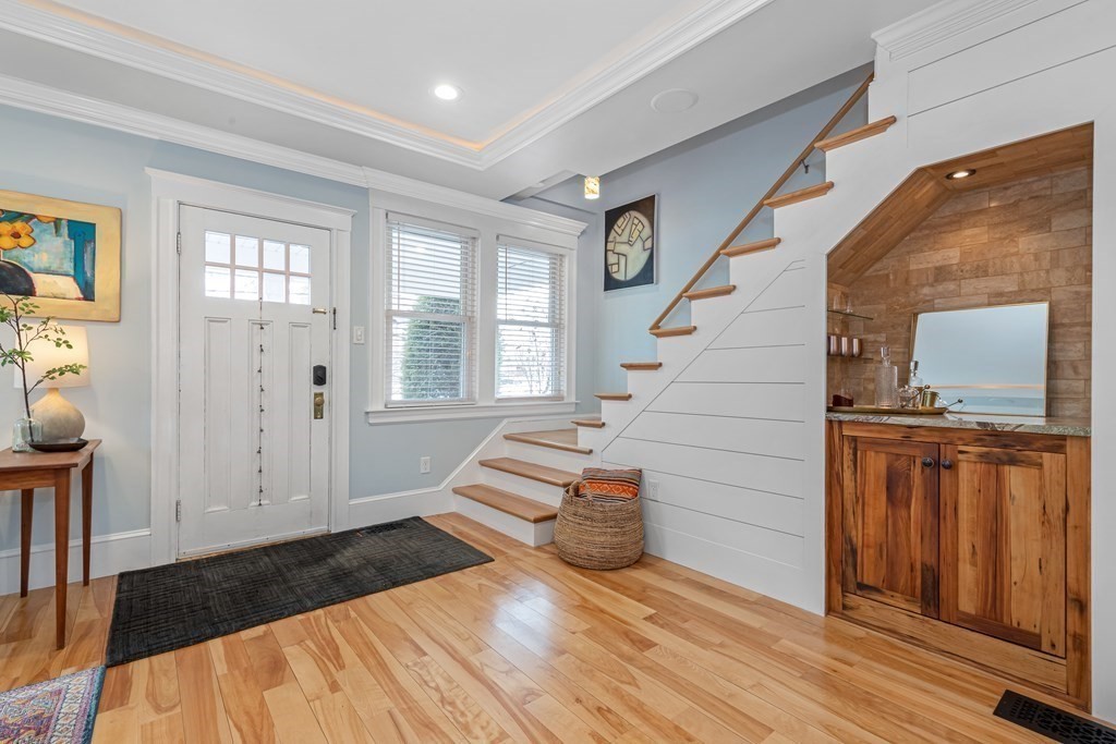 6 Storey Avenue Newburyport, MA 01950 - Photo 9 of 41 a view of entryway with wooden floor and stairs