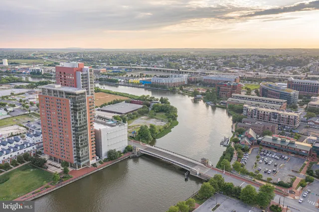 a view of a city and lake