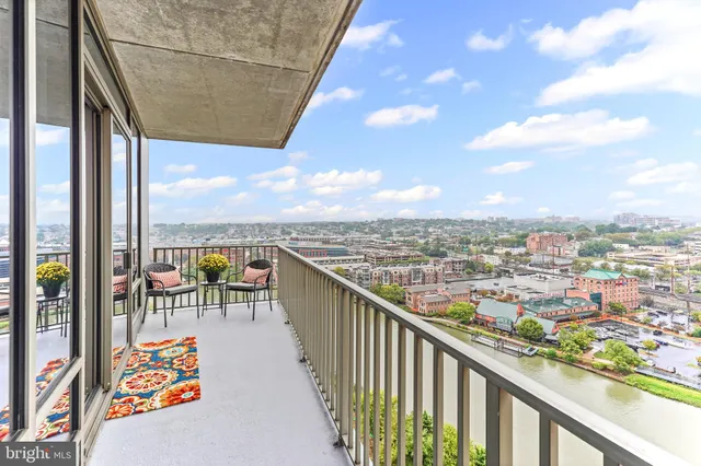 a view of balcony with city view
