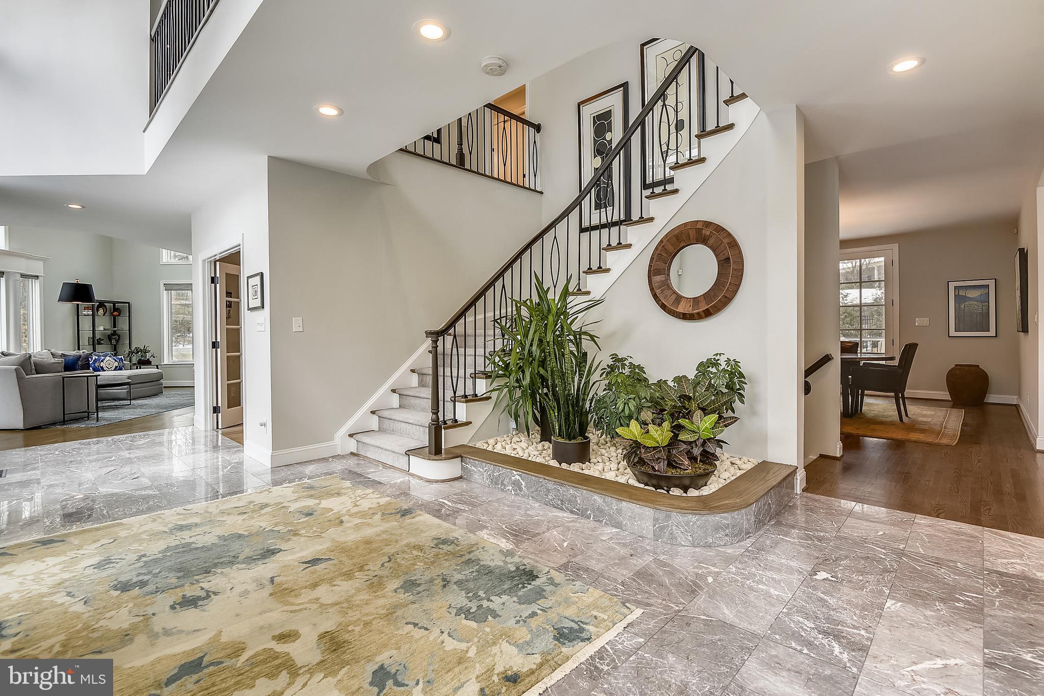 8907 Burdette Road Bethesda, MD 20817 - Photo 11 of 48 Grand Two-Story Foyer with Marble Flooring