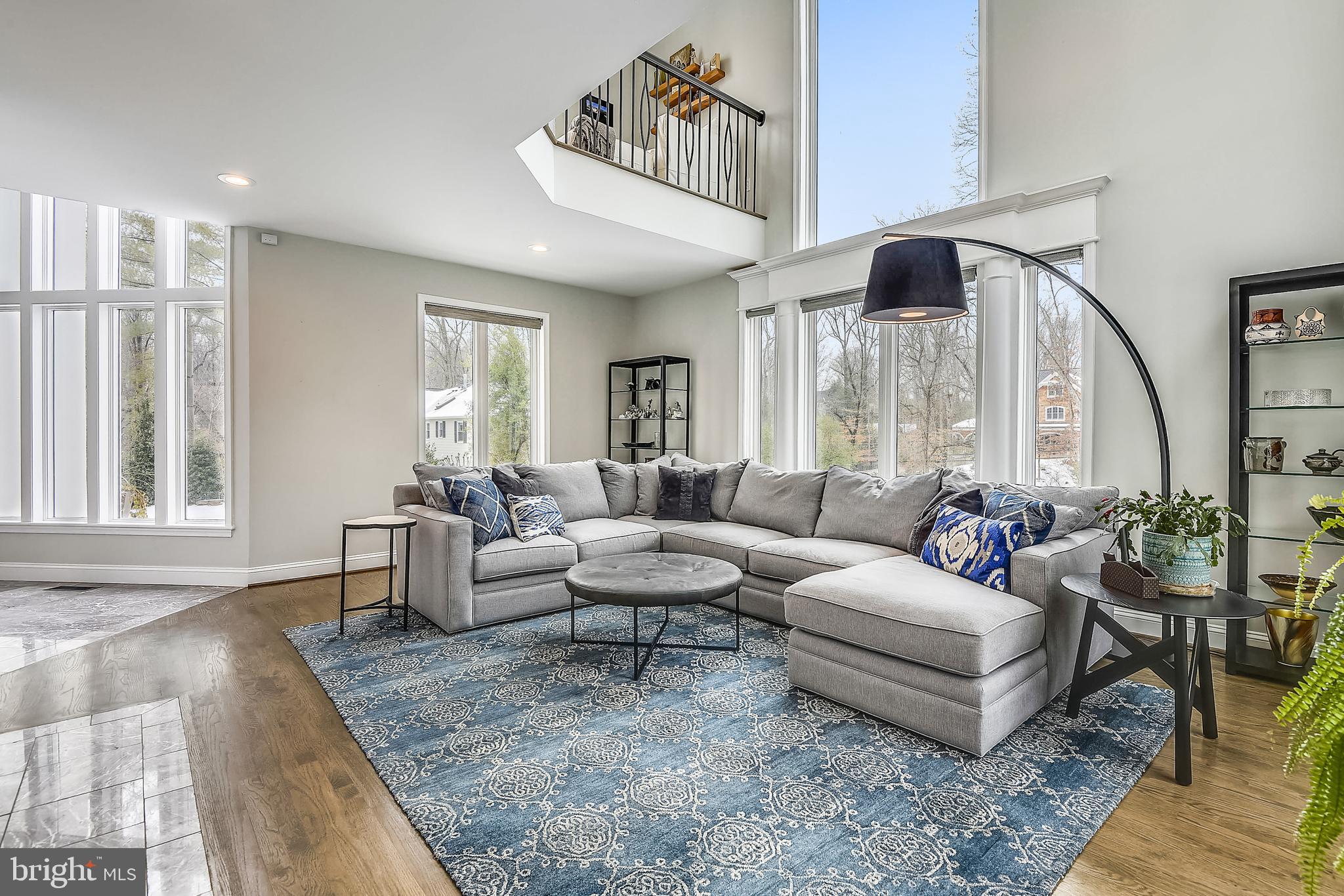 8907 Burdette Road Bethesda, MD 20817 - Photo 12 of 48 Living Room with Double-Sided Gas Fireplace