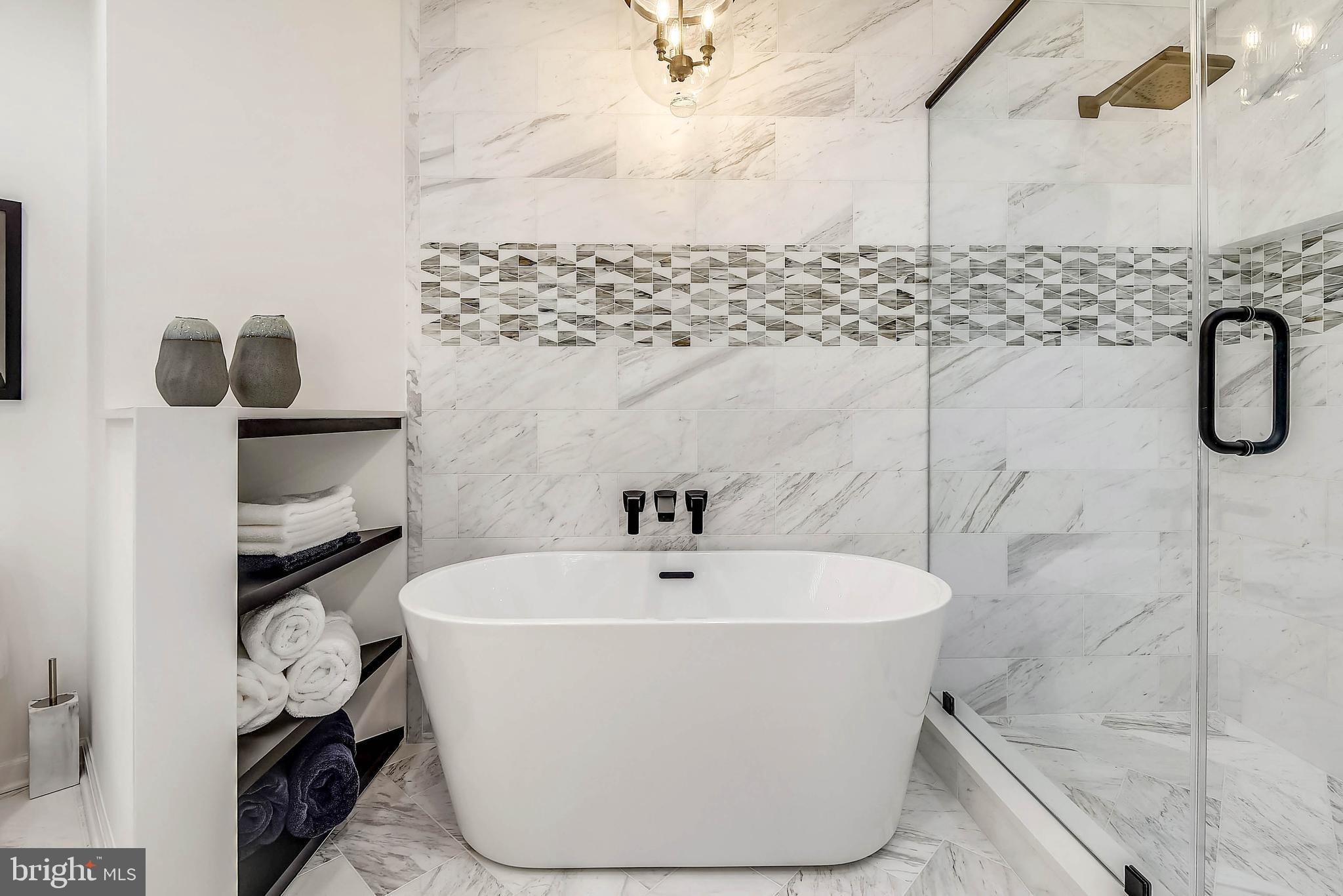 8907 Burdette Road Bethesda, MD 20817 - Photo 33 of 48 Owner's Bath with Soaking Tub & Separate Shower