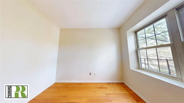 an empty room with a window