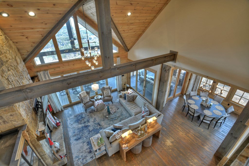 472 Overlook Drive Blue Ridge, GA 30513 - Photo 31 of 70 a living room with furniture and a large window