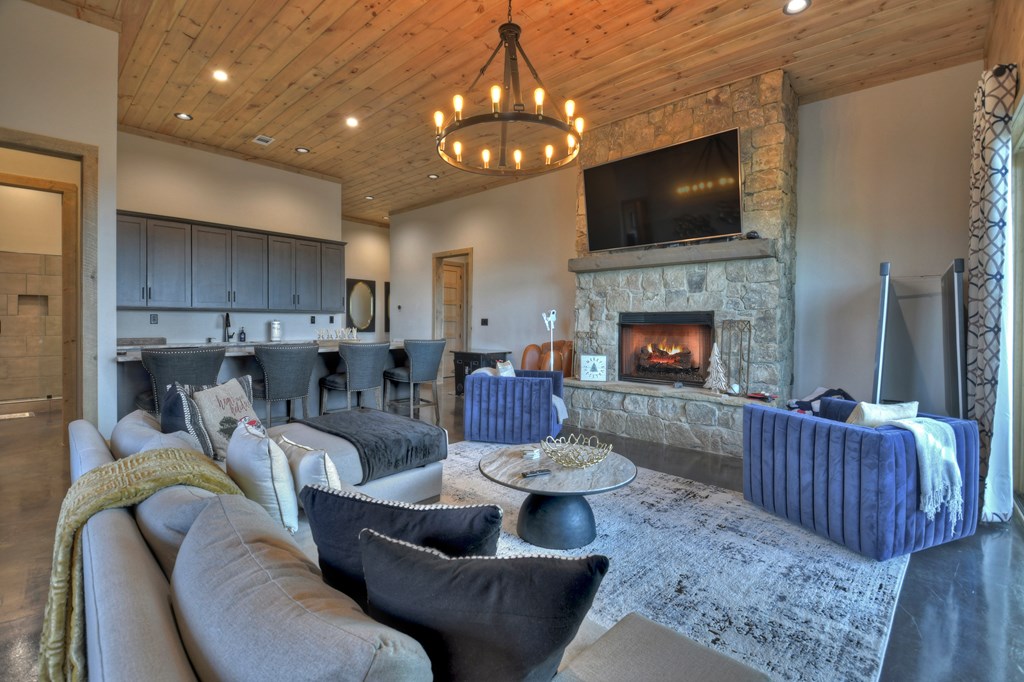 472 Overlook Drive Blue Ridge, GA 30513 - Photo 41 of 70 a living room with furniture and a fireplace