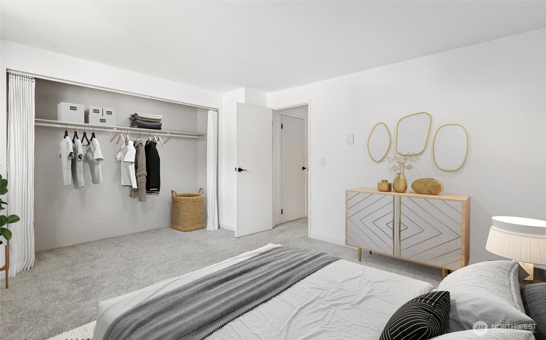 17536 149th Avenue Southeast, Unit O10 Renton, WA 98058 - Photo 13 of 31 a bedroom with a bed and ceiling fan