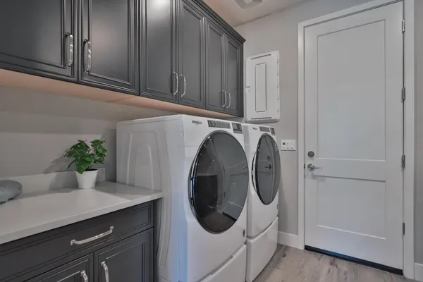 a close view of washer and dryer