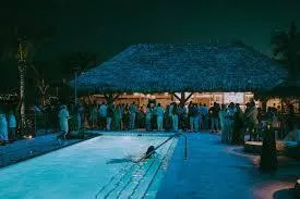 a view of a park that has a sign on it