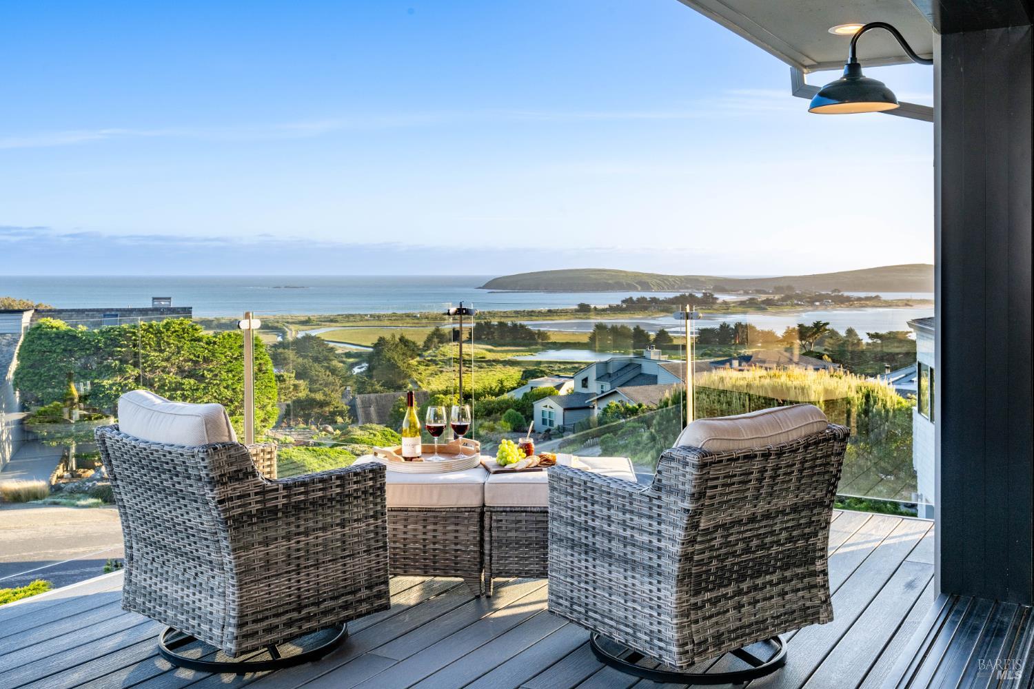 88 Cypress Loop Bodega Bay, CA 94923 - Photo 1 of 88 Expansive views of Bodega Harbor, Bodega Bay, Bodega Head and the Pacific beyond gives you endless opportunity to entertain, relax, and enjoy breathtaking sunsets. The deck was thoughtfully designed with semi-frameless glass railing system as to not obstruct from the stunning views.