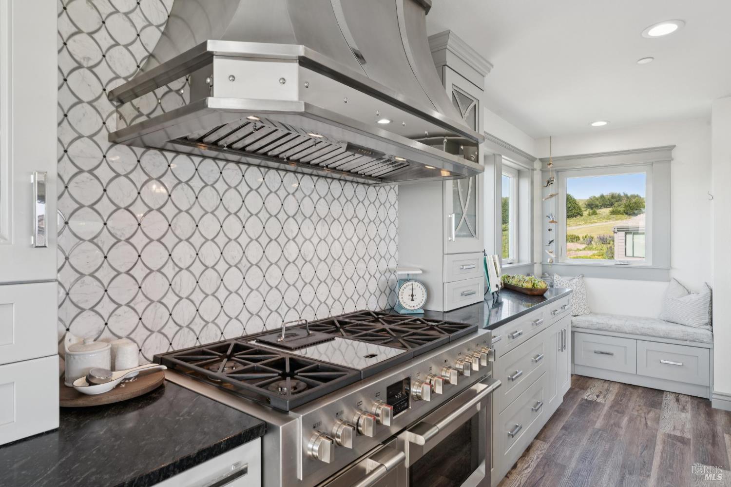 88 Cypress Loop Bodega Bay, CA 94923 - Photo 45 of 88 Fulgor 6-burner range with dual ovens and beautiful hood anchors this spacious kitchen.
