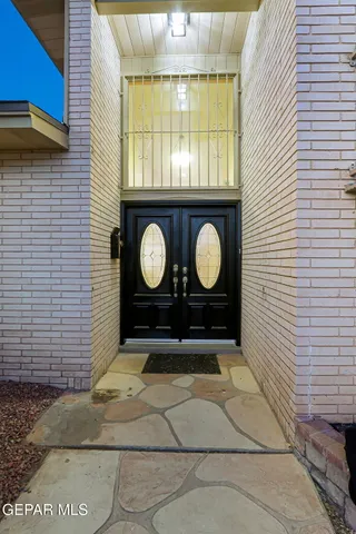a view of a door of a house