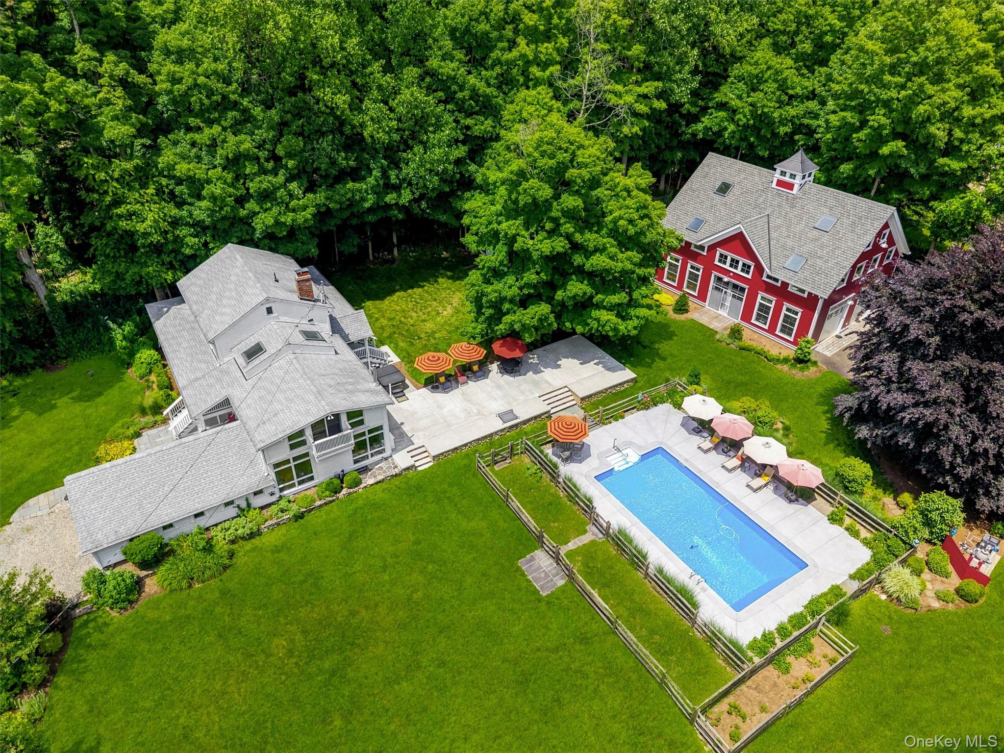 324 Haverstraw Road Suffern, NY 10901 - Photo 49 of 50 an aerial view of a house with pool yard and outdoor seating