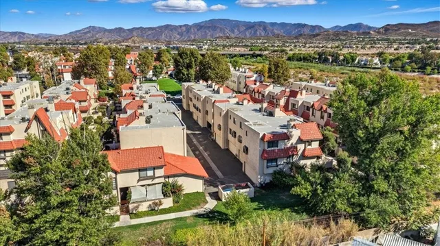 a view of city and mountain