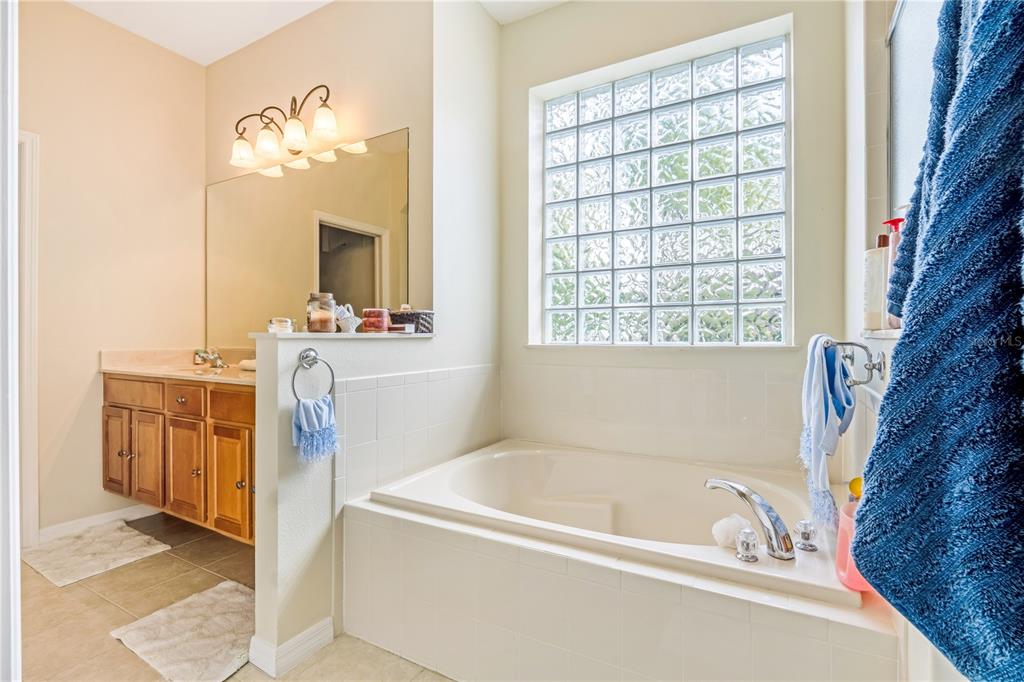 2060 Doyle Road Deltona, FL 32738 - Photo 17 of 43 a bathroom with a tub a sink and a mirror