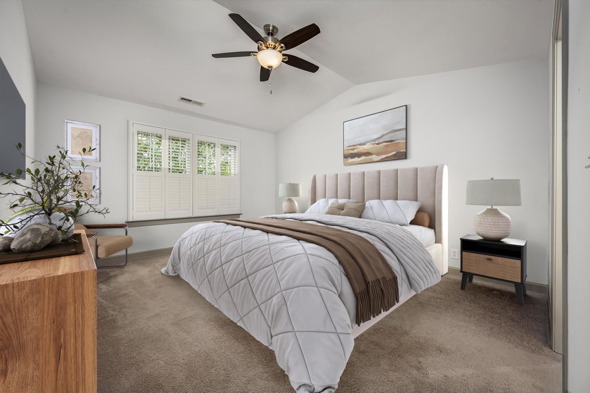 2342 North Tennessee Boulevard, Unit 1503 Murfreesboro, TN 37130 - Photo 22 of 36 a bedroom with a bed and a chandelier