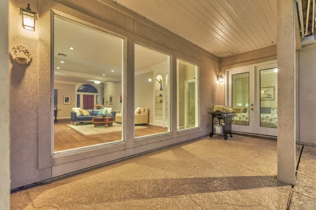a view of a bathroom with a tub and shower