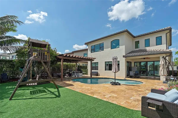 a view of a house with patio