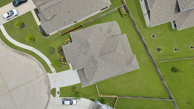 a bird view of a house