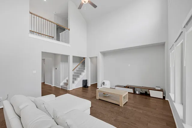 a living room with furniture and a couch