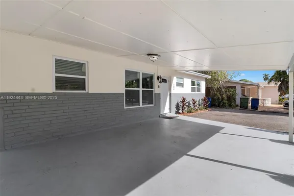 a view of a building with a street