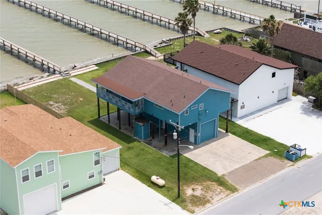 an aerial view of a house