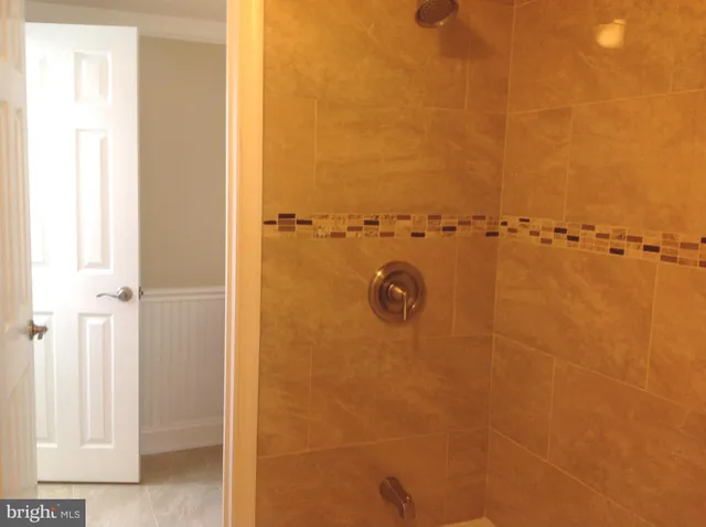 a view of a bathroom with a shower