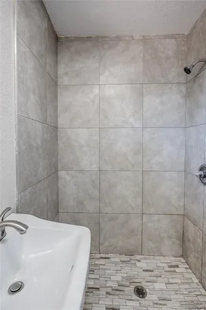 a bathroom with a shower