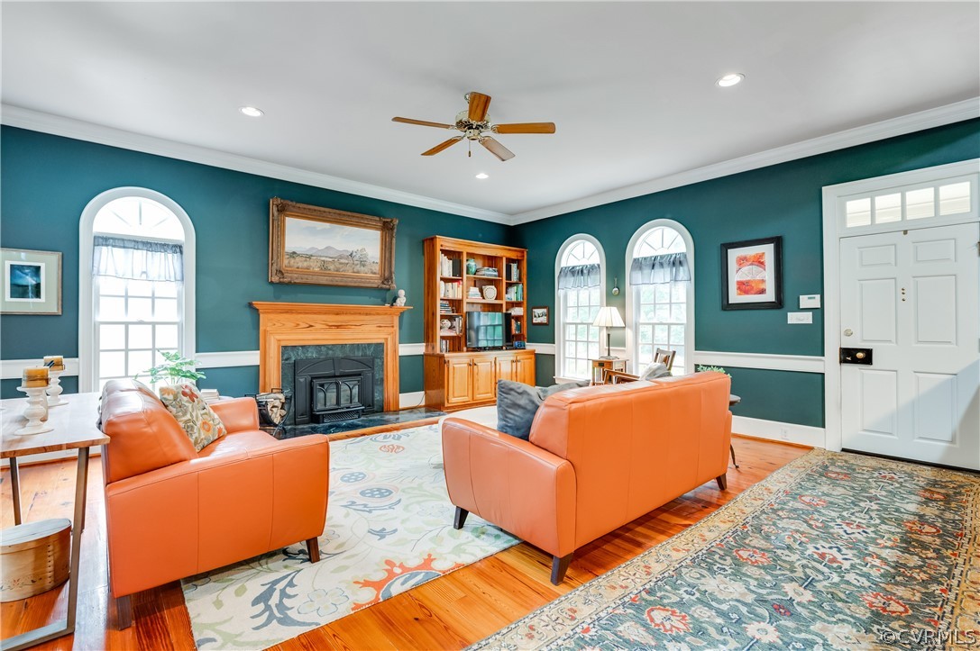 1290 Johns Road Carson, VA 23830 - Photo 5 of 48 a living room with furniture fireplace and a large window