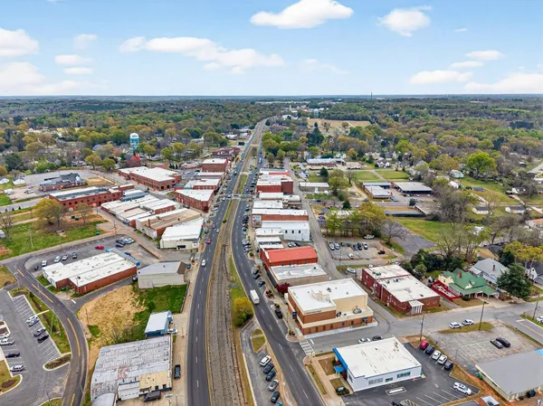 an aerial view of a city