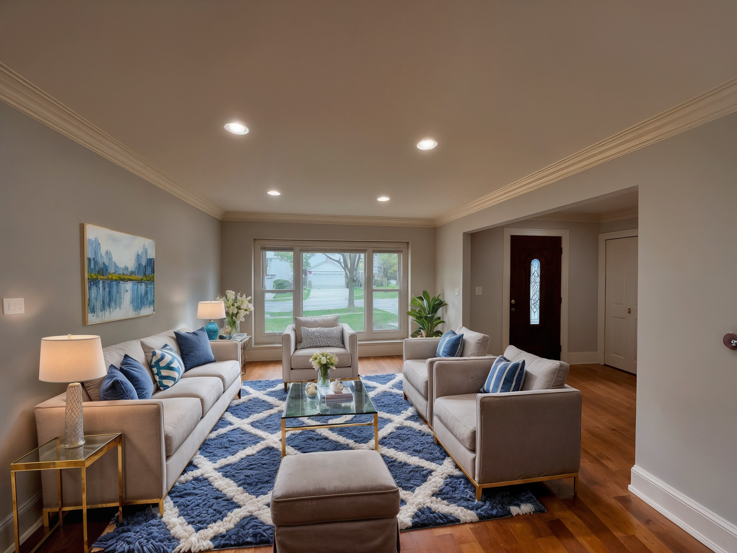 1108 Devonshire Road Buffalo Grove, IL 60089 - Photo 2 of 22 a living room with furniture and a large window