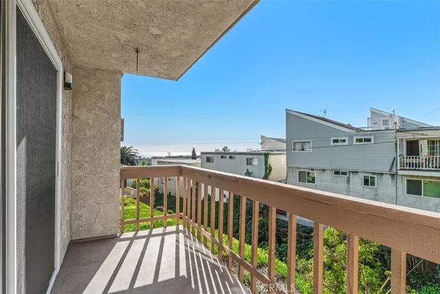 a view of city from a balcony
