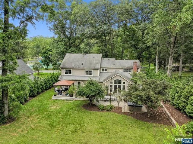 an aerial view of a house