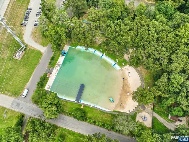 an aerial view of a residential houses
