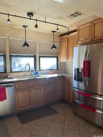 a view of a park with a slide