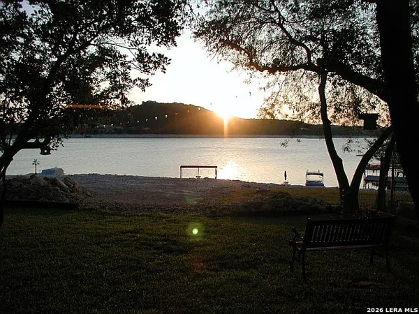 a view of lake from yard