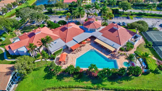 an aerial view of city and lake view