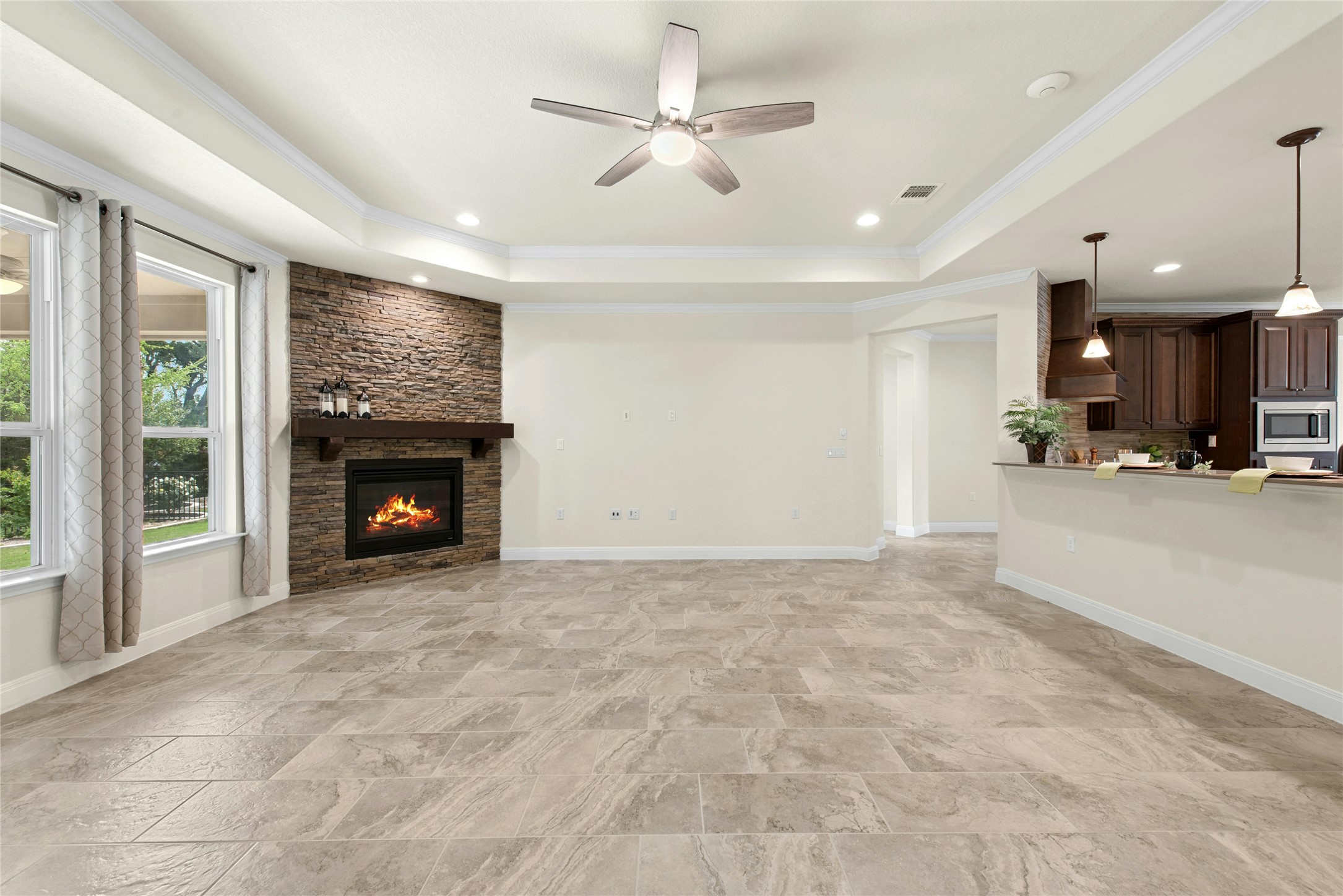 105 Marfa Cove Georgetown, TX 78633 - Photo 7 of 36 a view of an empty room with a fireplace