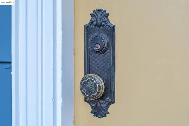 a front view of a house with stairs