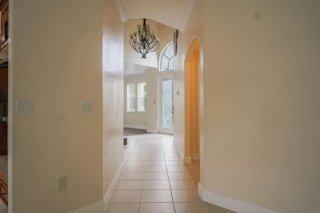 a view of a hallway with elevator