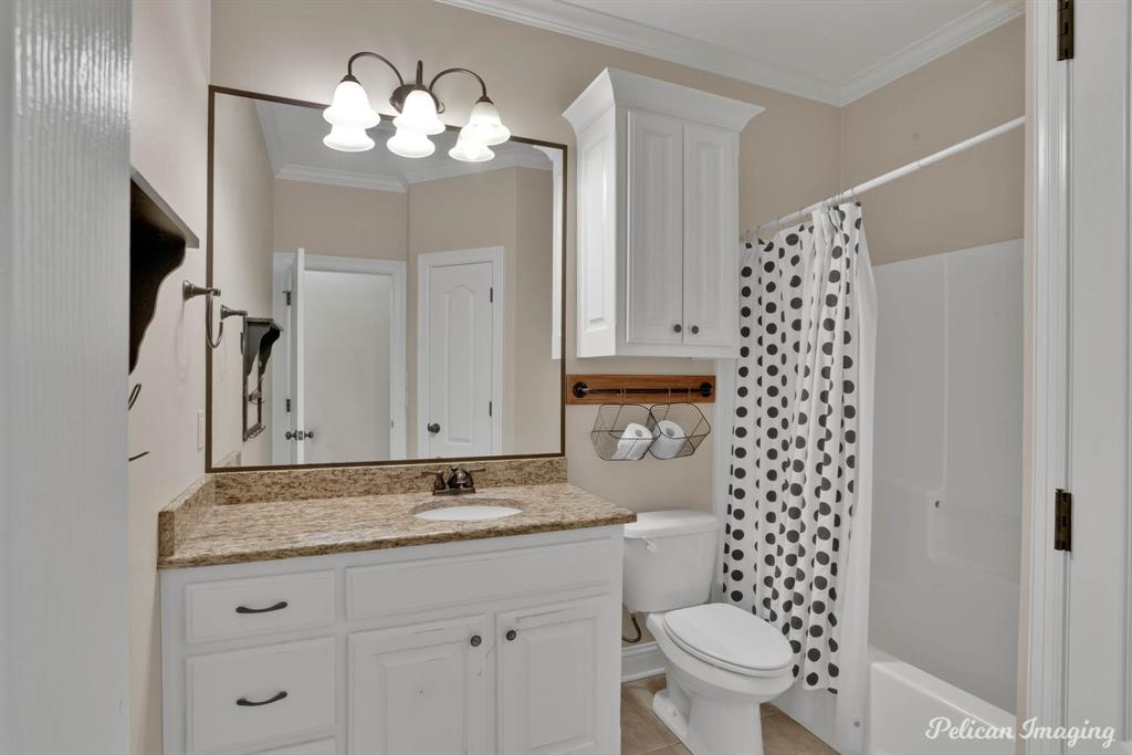 346 Wood Springs Haughton, LA 71037 - Photo 19 of 25 Guest Bathroom with vanity and crown molding