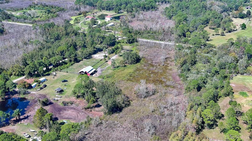 806 West Ariel Road Edgewater, FL 32141 - Photo 6 of 12 an aerial view of residential house with outdoor space and trees all around