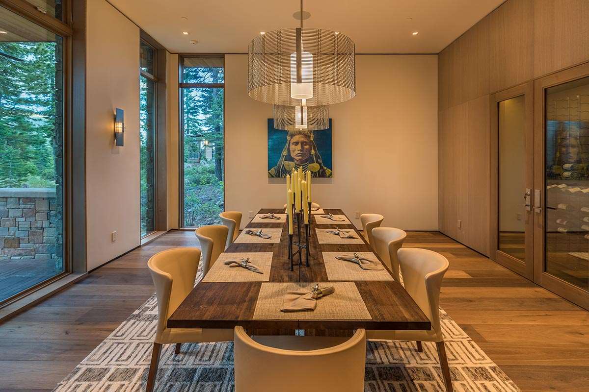 8348 Valhalla Drive Truckee, CA 96161 - Photo 5 of 14 a view of a dining room with furniture window and wooden floor