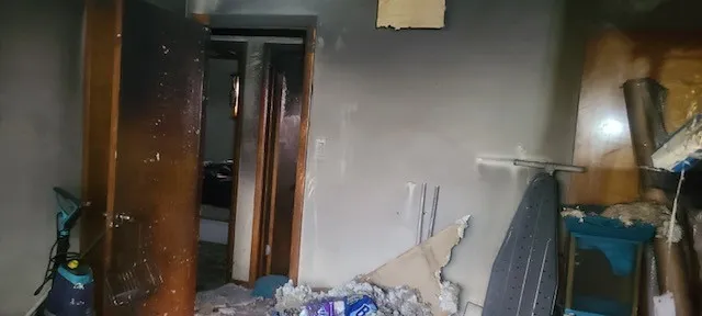 a view of hallway with stairs