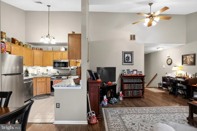 a workspace with furniture