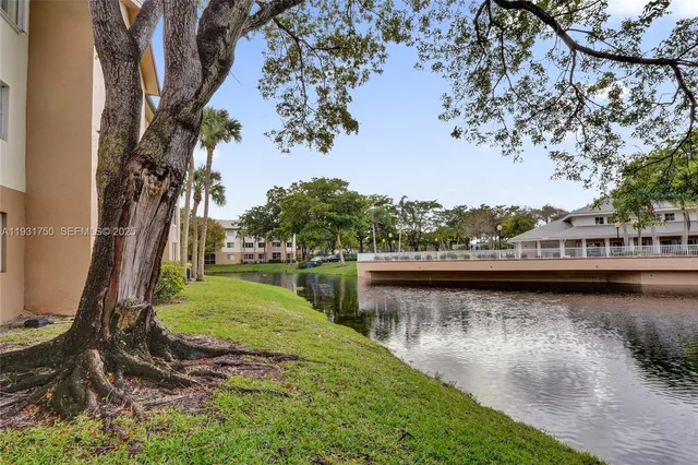 a view of a lake with houses