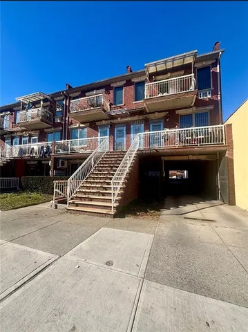 a front view of a building with entryway