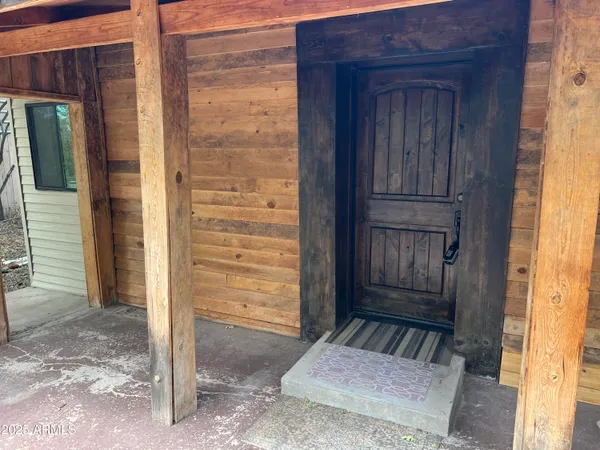 a view of front door door of house