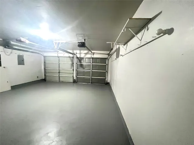 a view of a garage with furniture