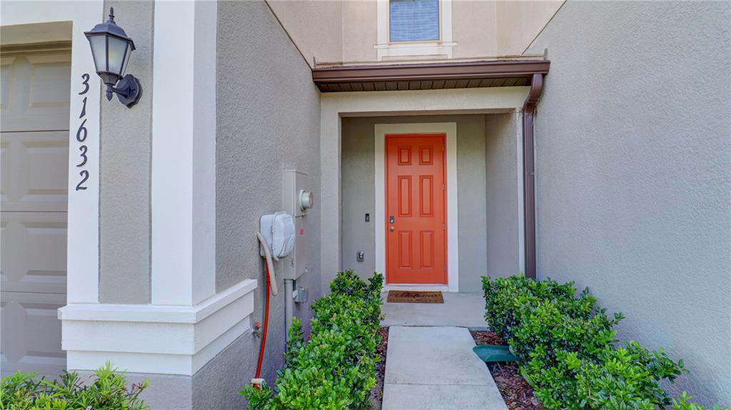 31632 Blue Passing Loop Wesley Chapel, FL 33545 - Photo 3 of 48 a front view of a house with garden